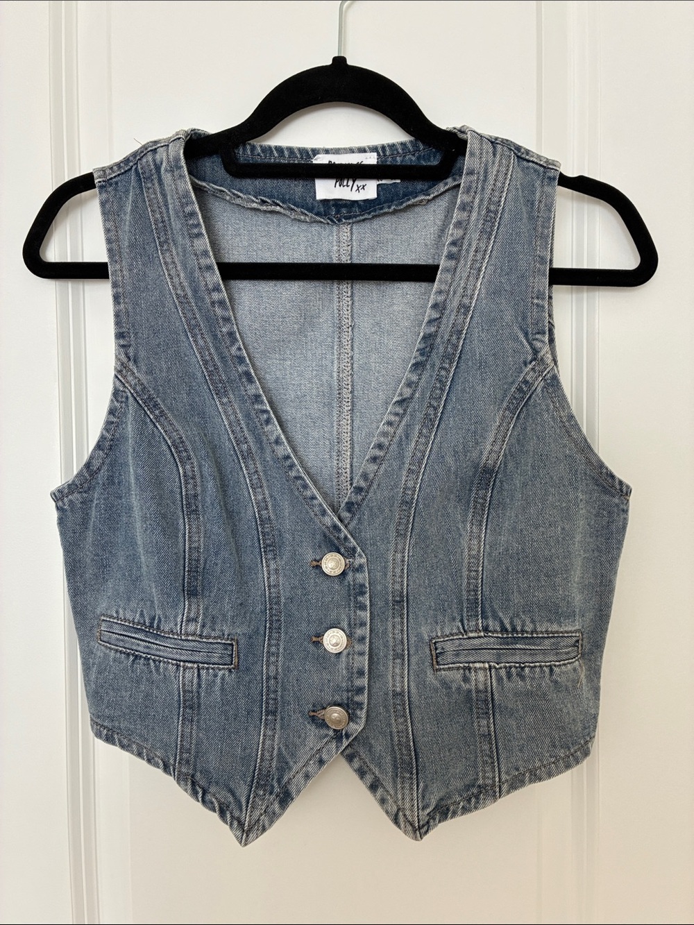 Princess Polly Light Blue Denim Vest